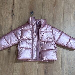 Zara Kids Shiny Pink Puffer Coat